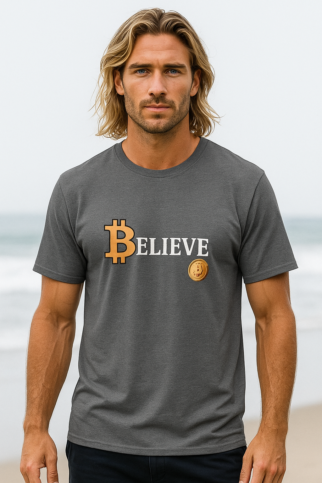 Bitcoin Believe T-Shirt Tee Power in Every Thread 4 colors 100% cotton