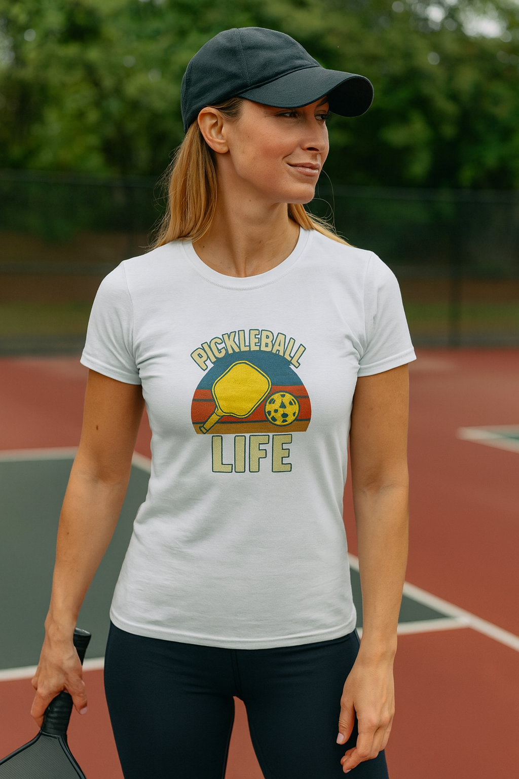 Sats and Stripes Pickleball Life Women's Softstyle Tee White