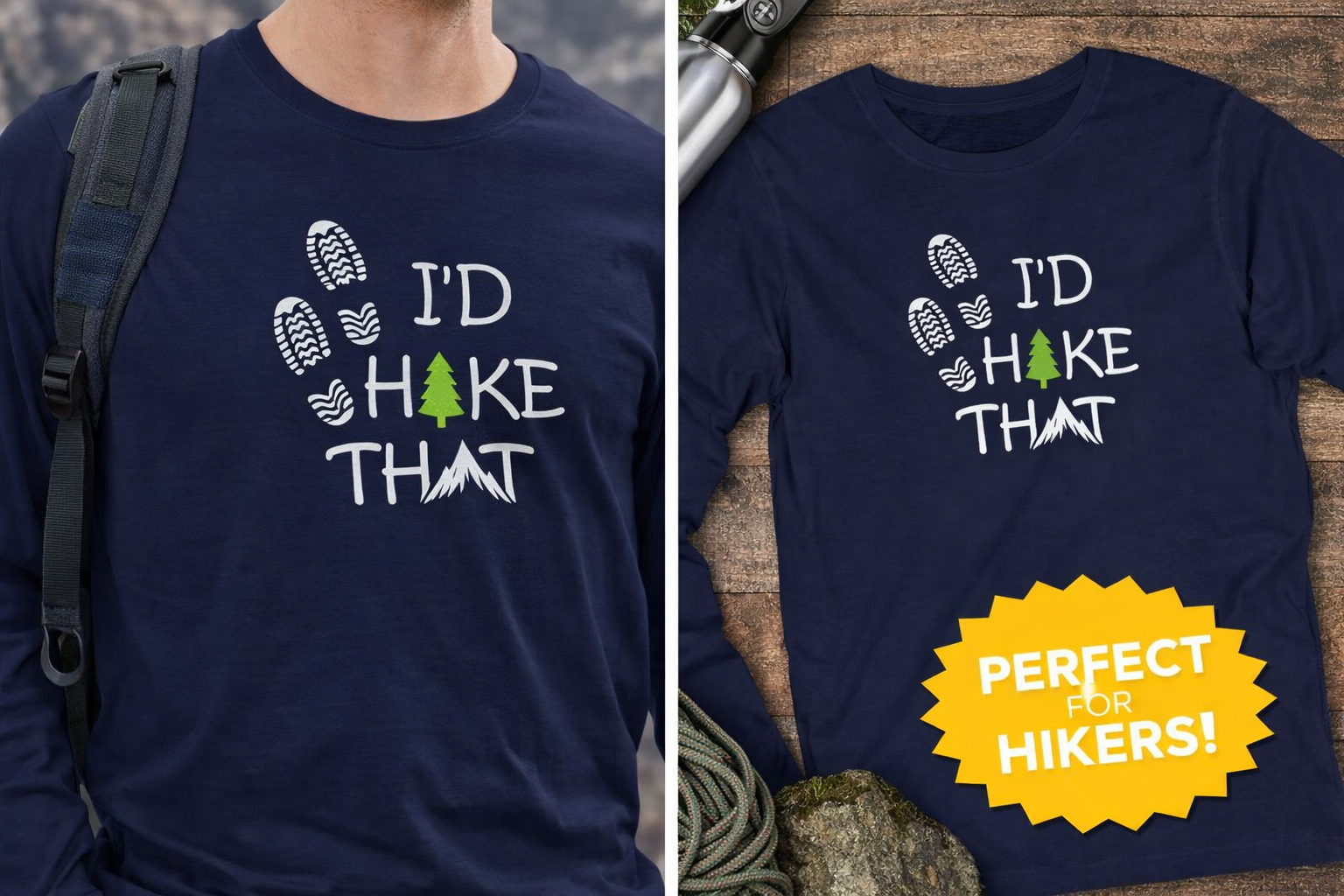 I'd Hike That Shirt Hiking Lover Tee Outdoor Adventure Shirt Nature Hiker Gift Trail Lover Tee 7 colors 100% cotton