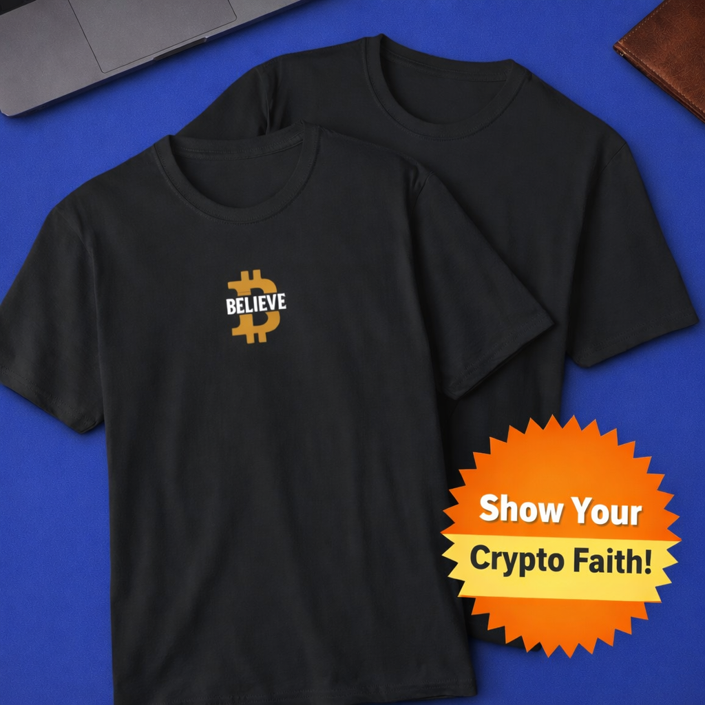 Believe in Bitcoin T-Shirt Tee Wear the Movement with Bold Faith in the Future 5 colors 100% cotton
