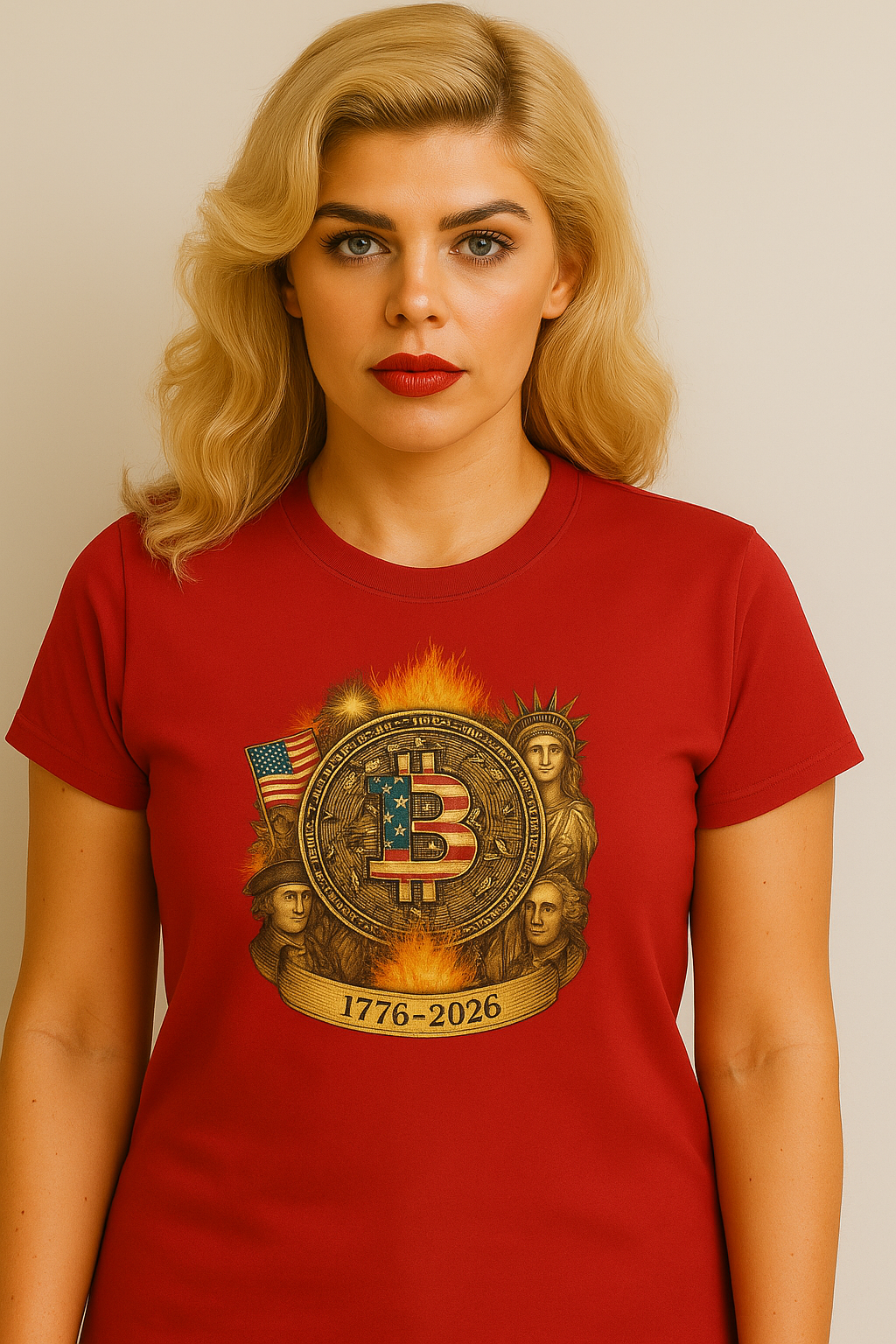 Bitcoin Patriotic Power T-Shirt Tee American Crypto Revolution 6 colors 100% cotton