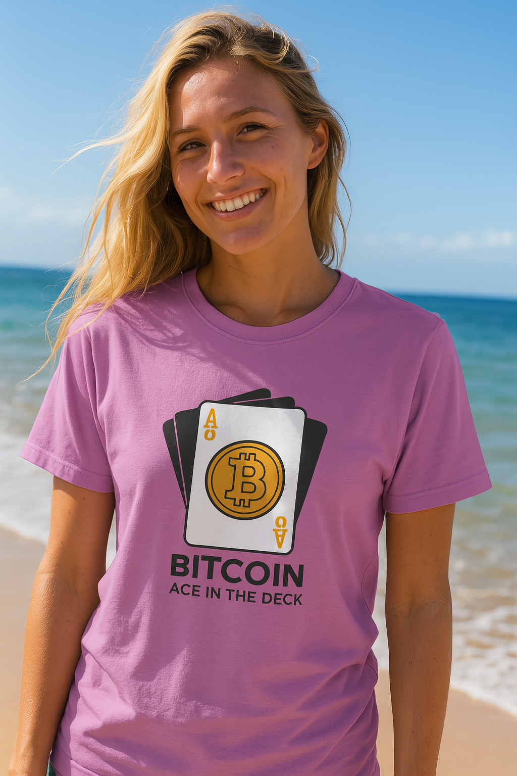 Bitcoin Ace in the Deck T-Shirt Bold Crypto Statement Tee for Bitcoin Enthusiasts 7 colors 100% cotton