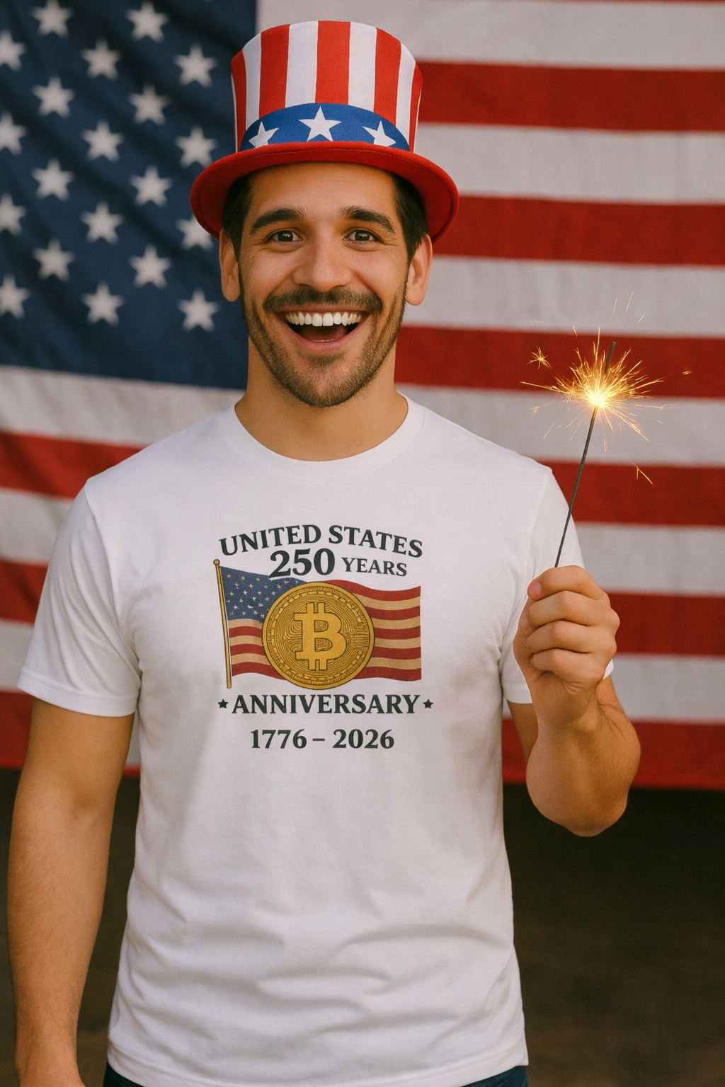 Bitcoin USA 250th Anniversary Bitcoin Tee American Revolution Meets Digital Evolution Patriotic T-Shirt 5 colors 100% cotton