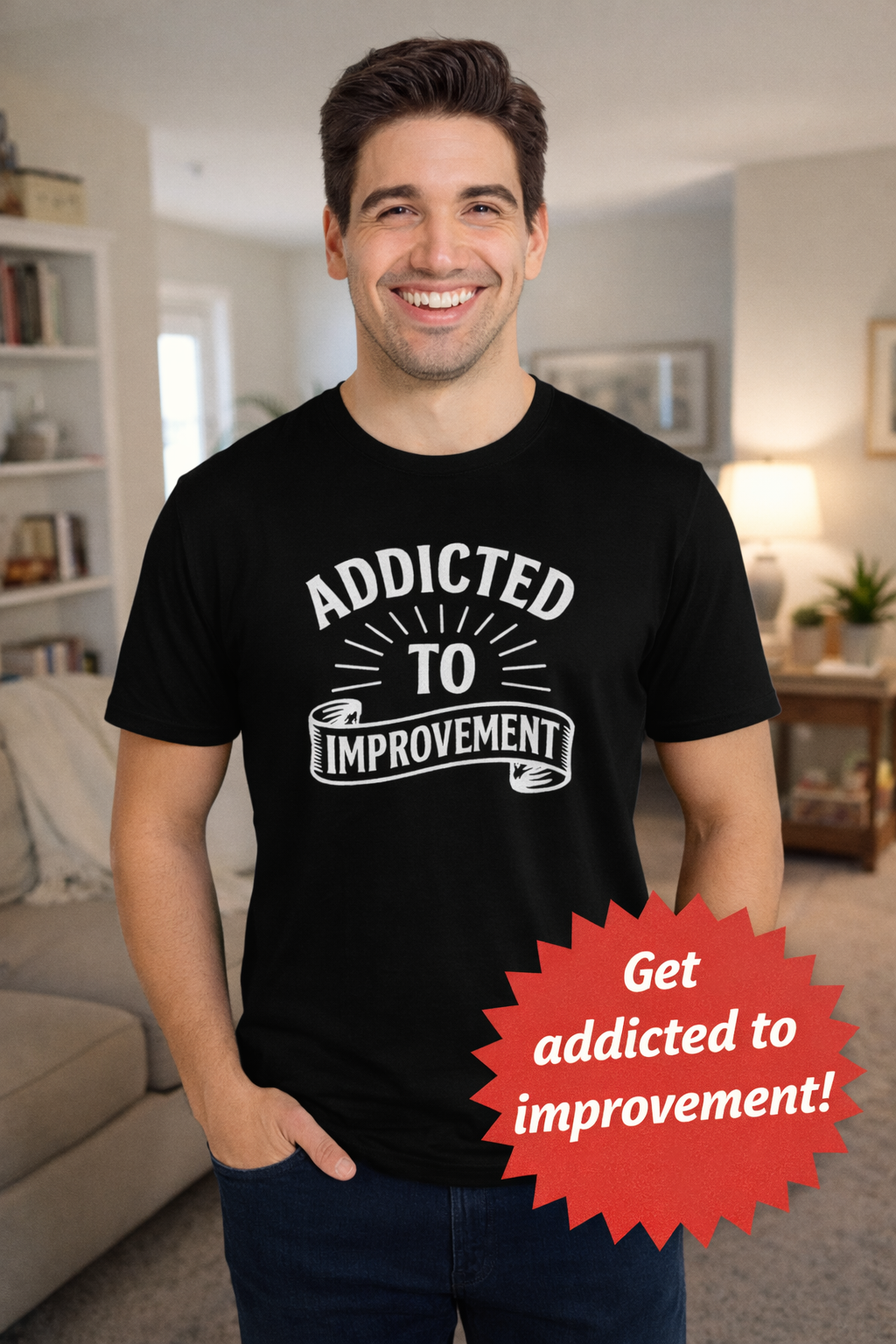 Always Leveling Up Motivational T-Shirt Addicted to Improvement Tee Positive Mindset Clothing for Men & Women 8 colors 100% cotton