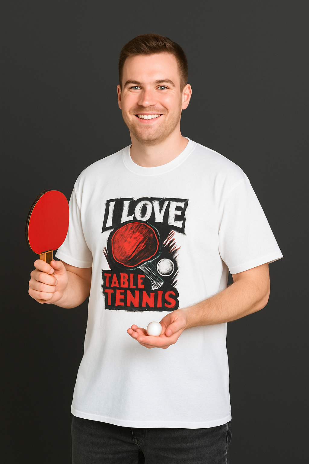 I Love Table Tennis T-Shirt Ping Pong Tee Smash it with style 4 colors 100% cotton
