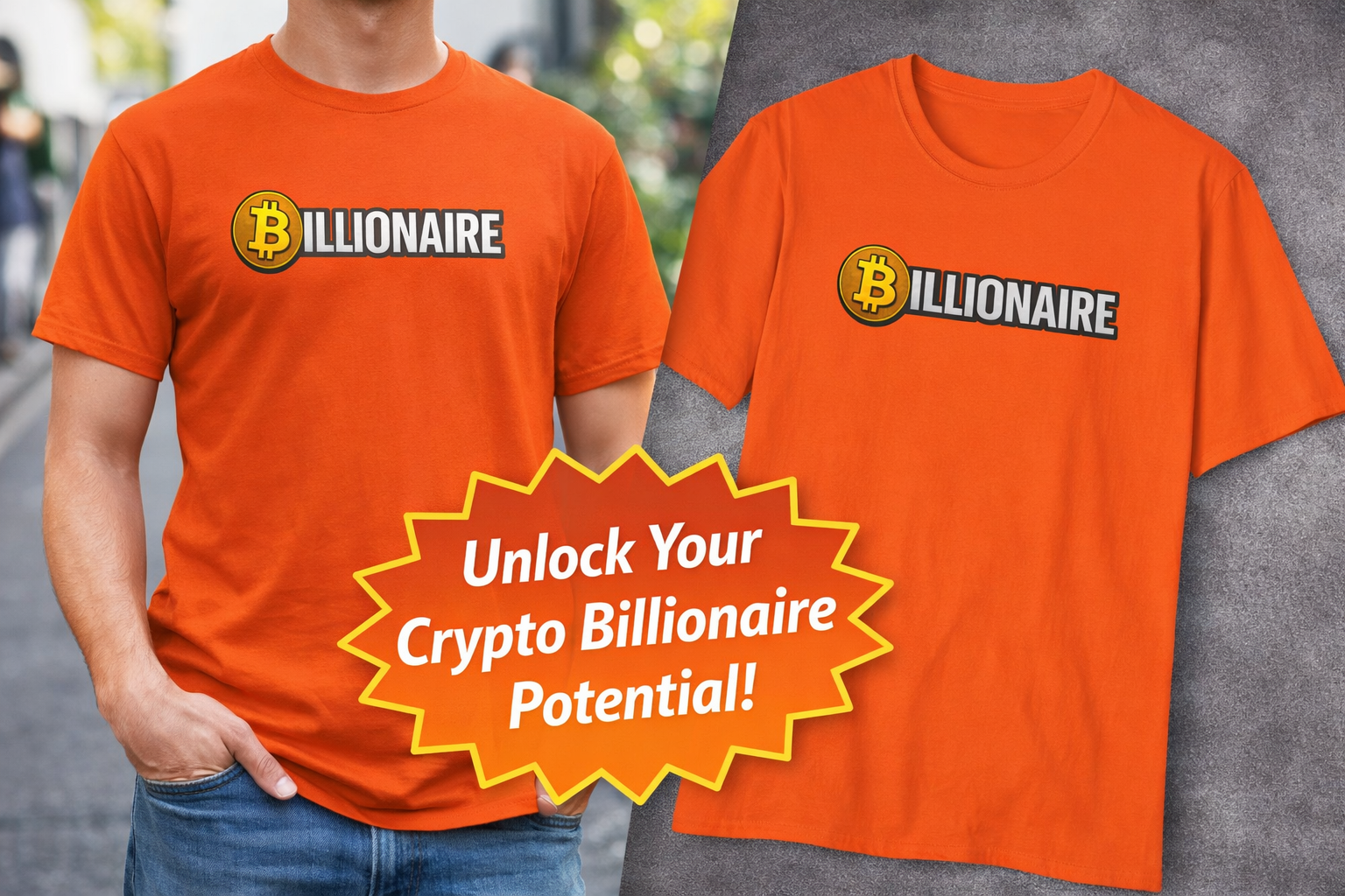 Bitcoin Billionaire T-Shirt Show your crypto pride in style with this tee 5 colors 100% cotton