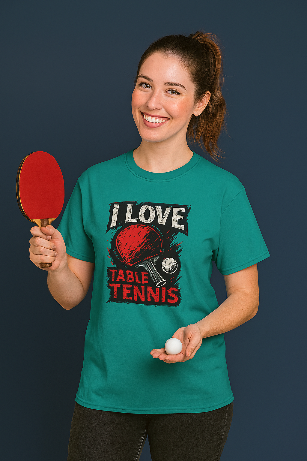 I Love Table Tennis T-Shirt Ping Pong Tee Smash it with style 4 colors 100% cotton