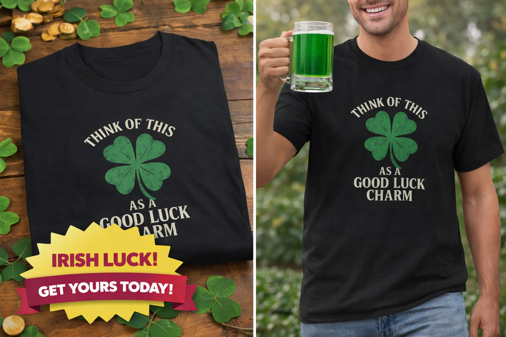St. Patrick's Day T-Shirt Good Luck Charm Shirt St Patricks Day Shirt Shamrock Shirt Lucky Shirt 2 colors 100% cotton