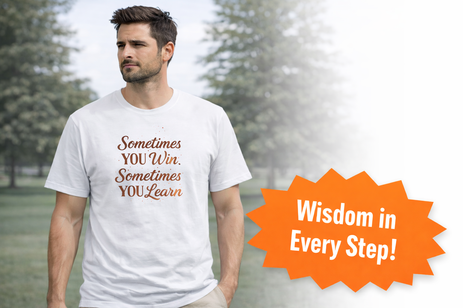 Sometimes You Win Sometimes You Learn Inspirational T-Shirt 5 colors 100% cotton
