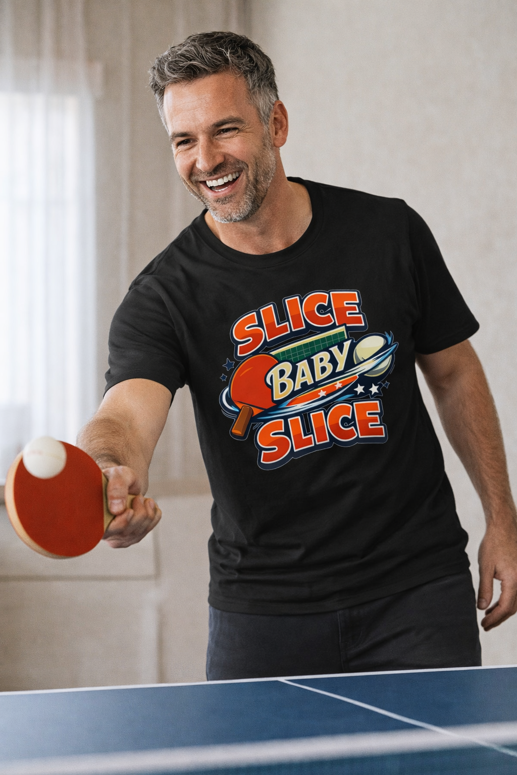 Slice Baby Slice Table Tennis T-Shirt Ping Pong Graphic Tee Funny Table Tennis TShirt 6 colors 100% cotton