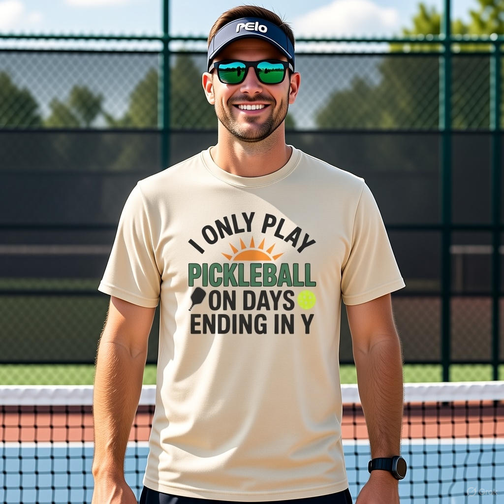 Funny Pickleball T-Shirt Only Play Pickleball On Days Ending In Y Humorous Pickleball Player Tee 5 colors 100% cotton
