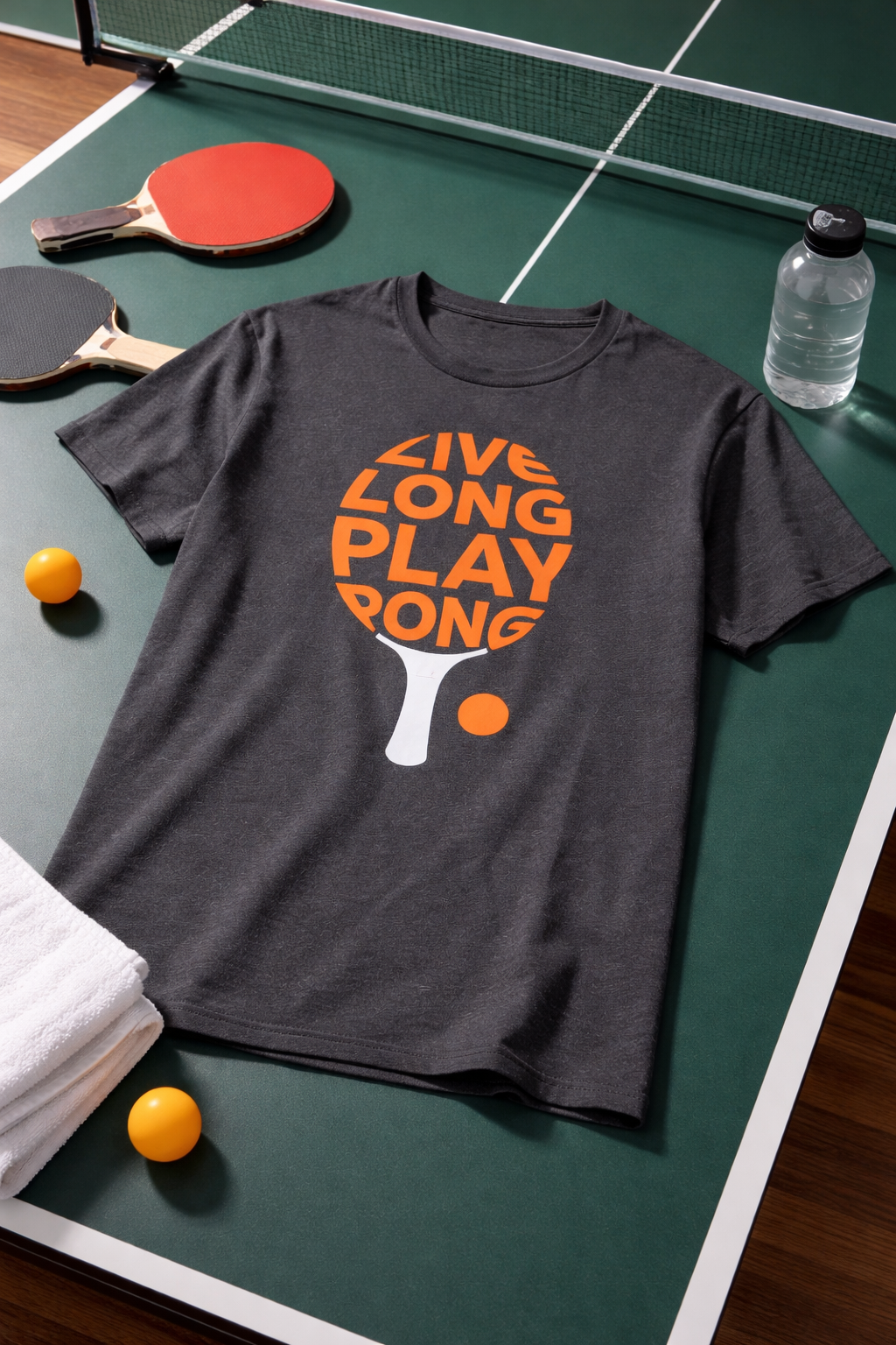 Live Long Play Pong T-Shirt Ping Pong Graphic Tee Funny Table Tennis TShirt 5 colors 100% cotton