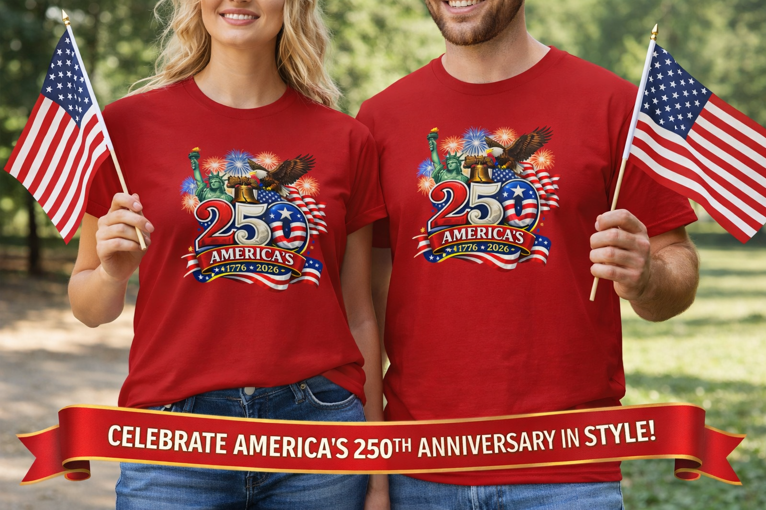 America 250 Shirt Patriotic 1776-2026 TShirt USA Anniversary Tee Fourth of July Shirt Red White Blue Tee 7 colors 100% cotton