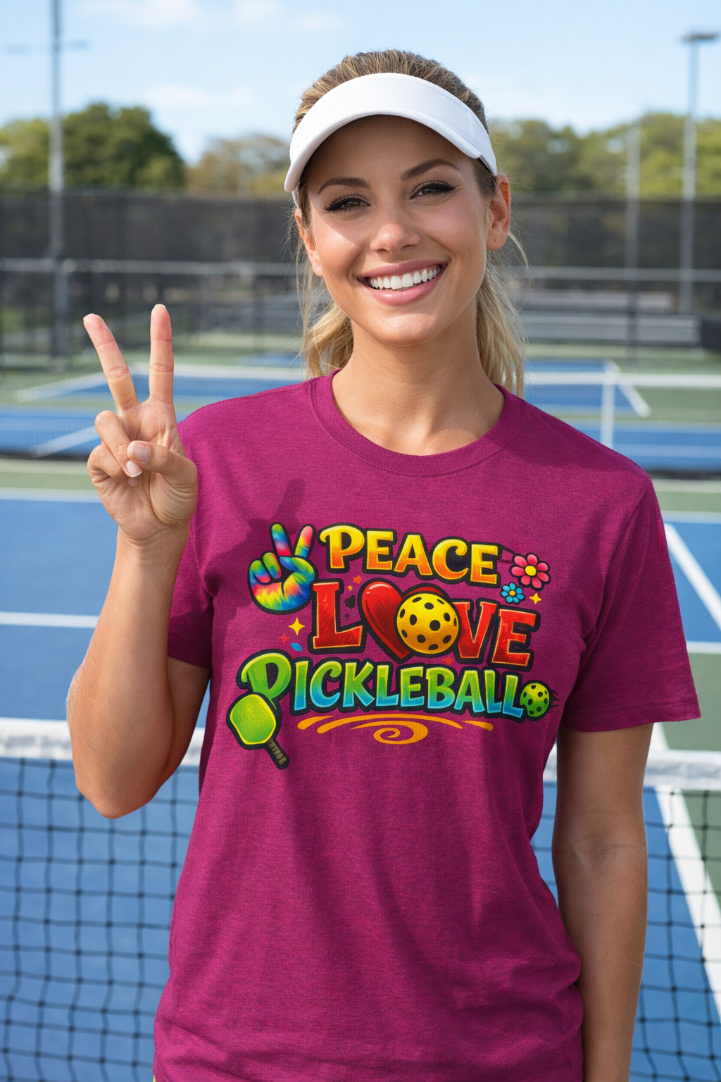 Peace Love Pickleball Shirt Pickleball Player Gift Cute Pickleball Apparel Pickleball Player Tee 9 colors 100% cotton