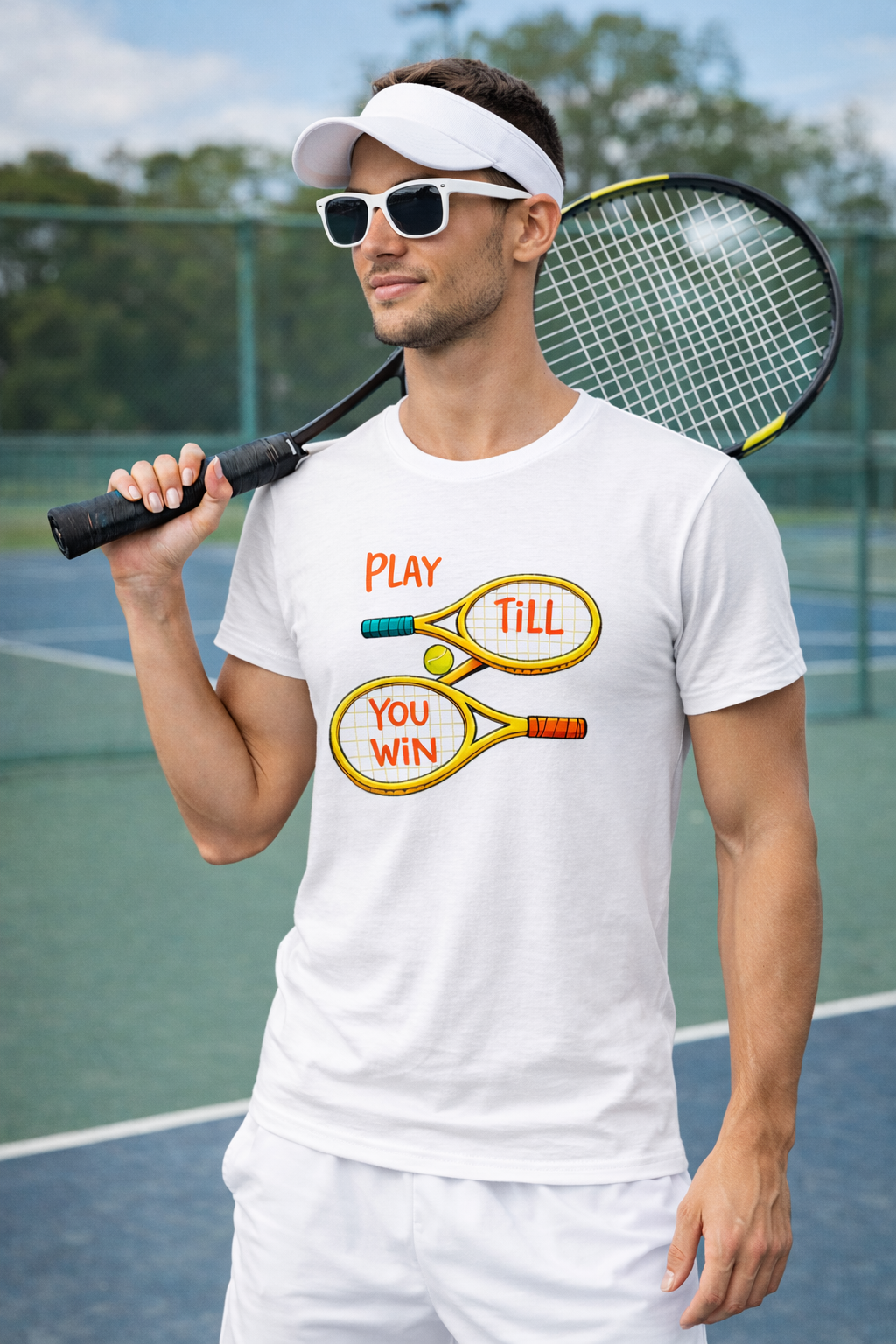 Play Till You Win Tennis Shirt Motivational Tennis T-Shirt Athlete Sports Tee Tennis Lover Gift 5 colors 100% cotton