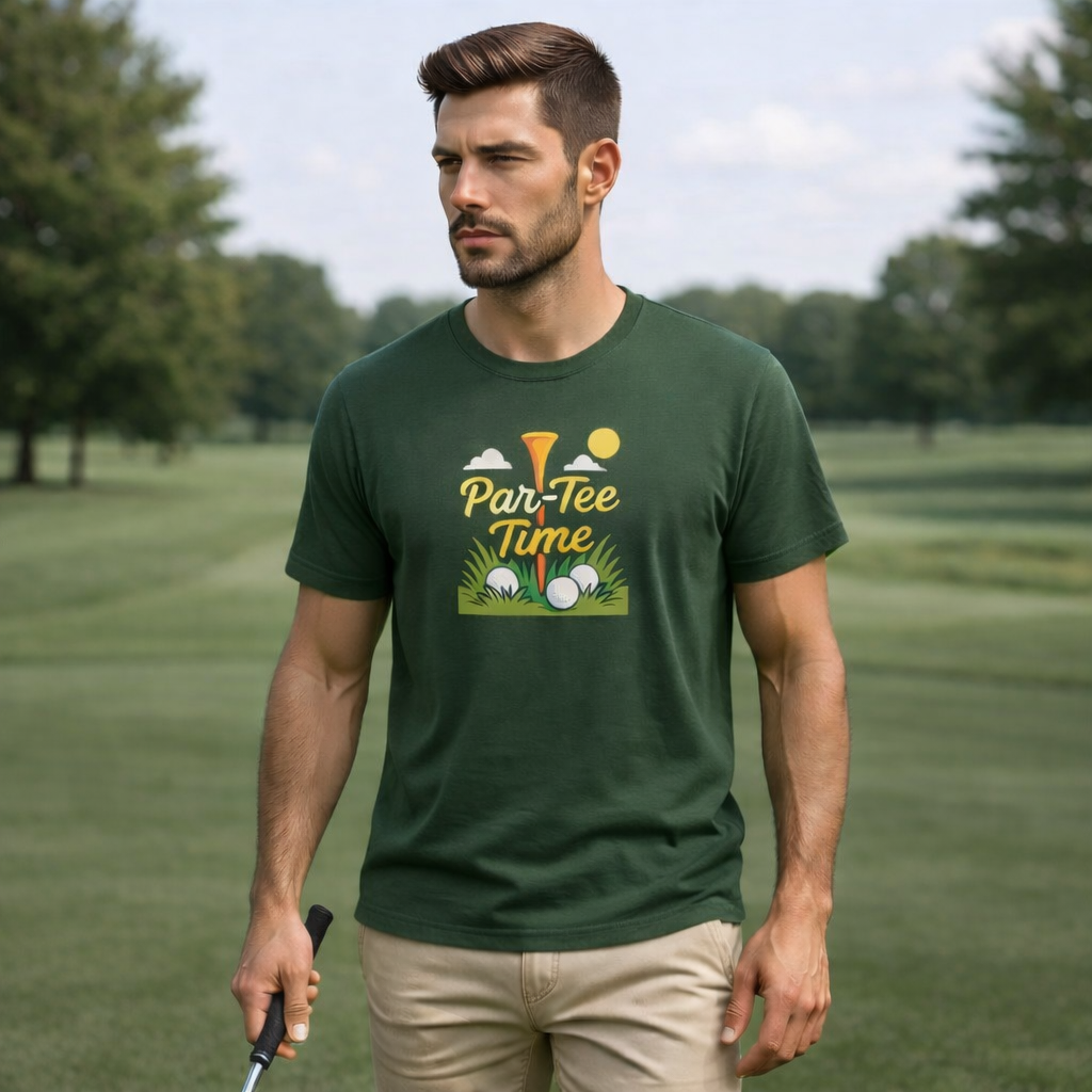Funny Golf T-Shirt Par-Tee Time Golfing Shirt Golf Gift for Dad 7 colors 100% cotton