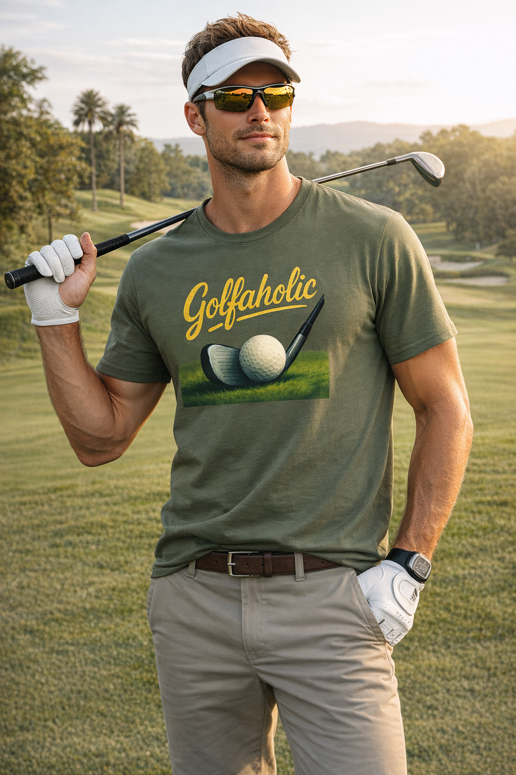Golfaholic Tee Because Just One More Hole Is a Lifestyle 4 colors 100% cotton
