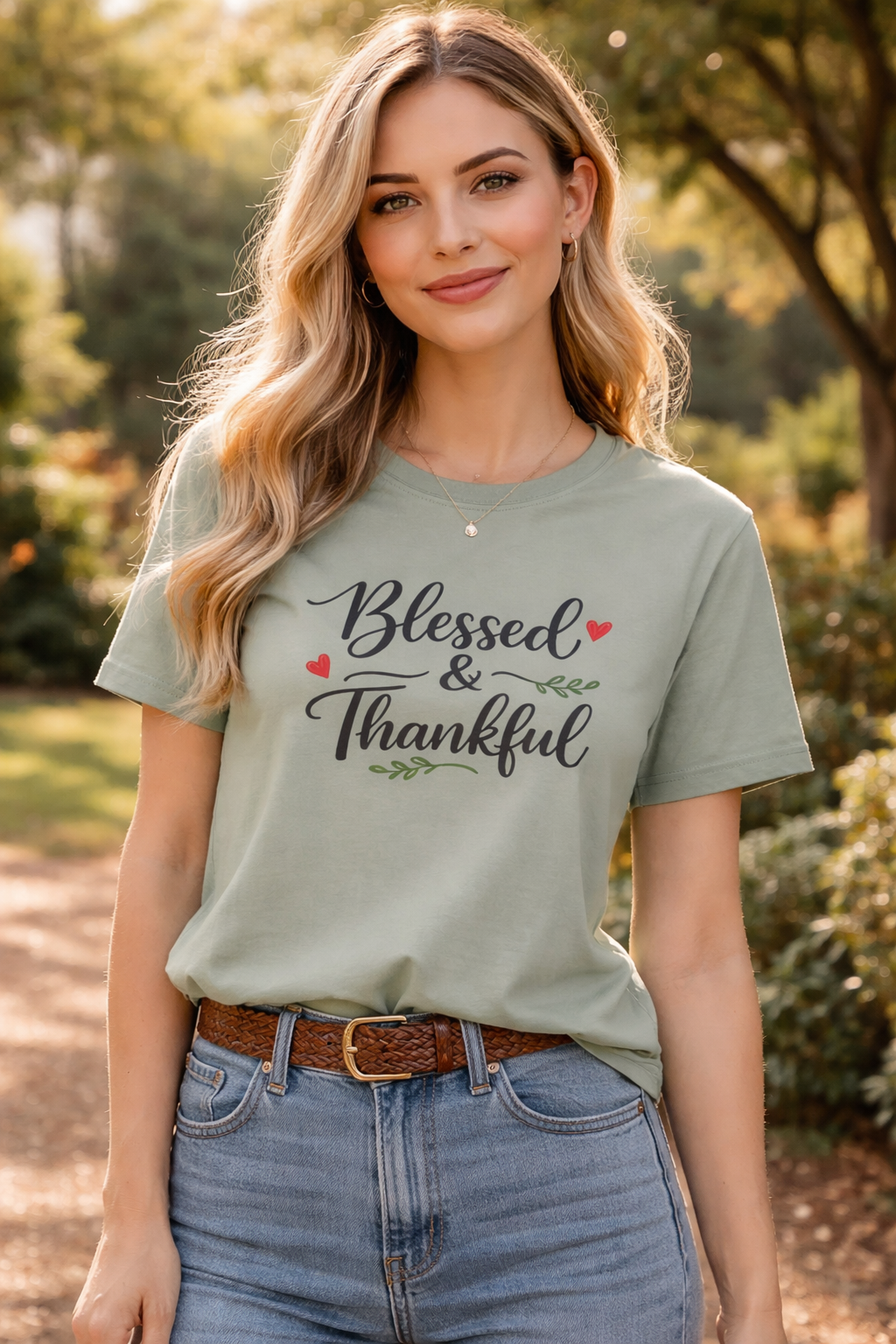 Blessed & Thankful T-Shirt Christian Gratitude Shirt Faith Inspired Tee 7 colors 100% cotton