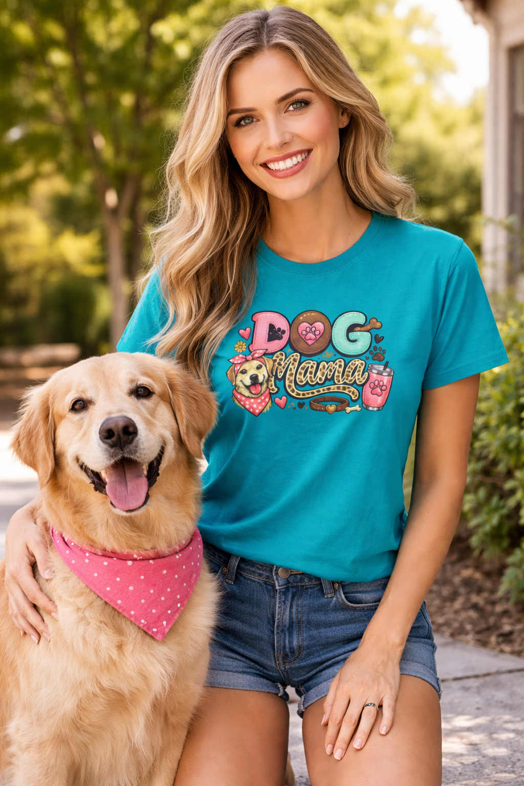 Dog Mama T-Shirt Cute Dog Mom T-Shirt Funny Pet Lover Tee Puppy Mom Gift Trendy Pet Lover Gift 6 colors 100% cotton
