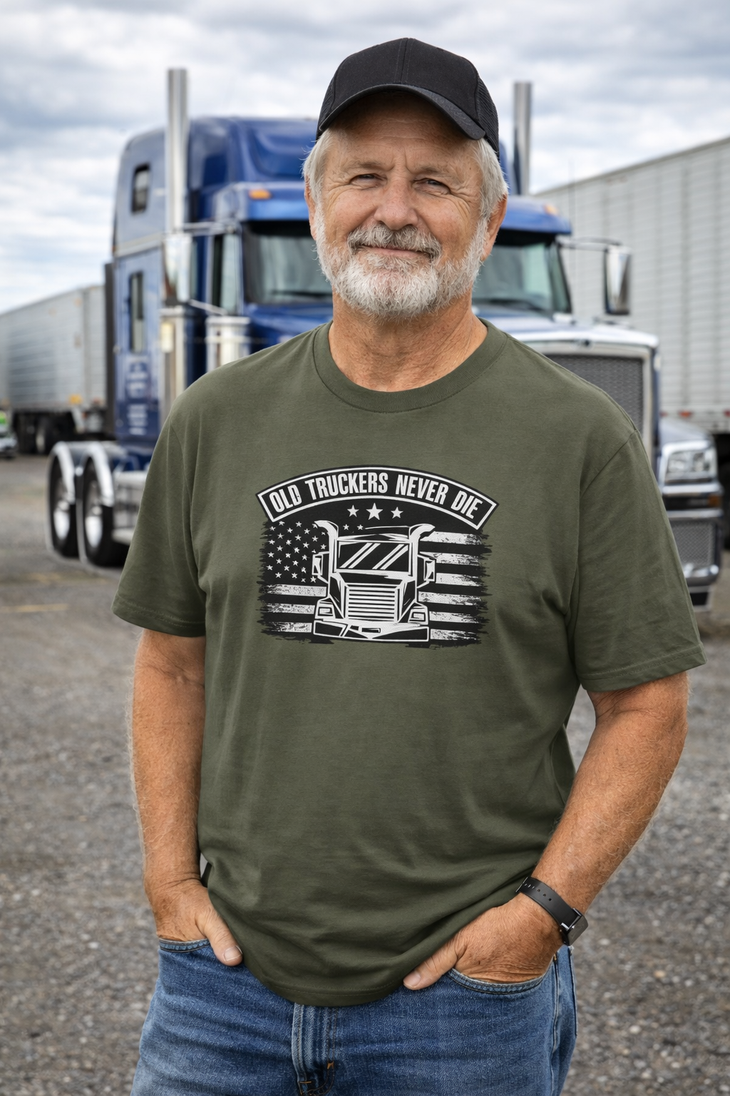 Old Truckers Never Die T-Shirt Trucker-Shirt für Herren Vintage Trucker-T-Shirt Geschenk für Old School Trucker 6 Farben 100% Baumwolle