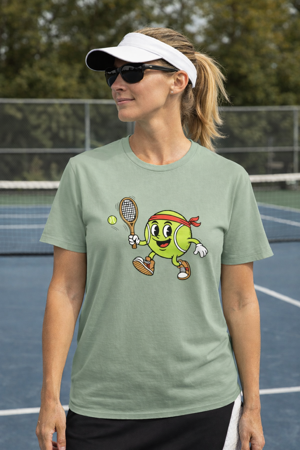 Cute Tennis Ball Mascot TShirt Funny Tennis Shirt Tennis Player Gift Tennis Lover Apparel 8 colors 100% cotton