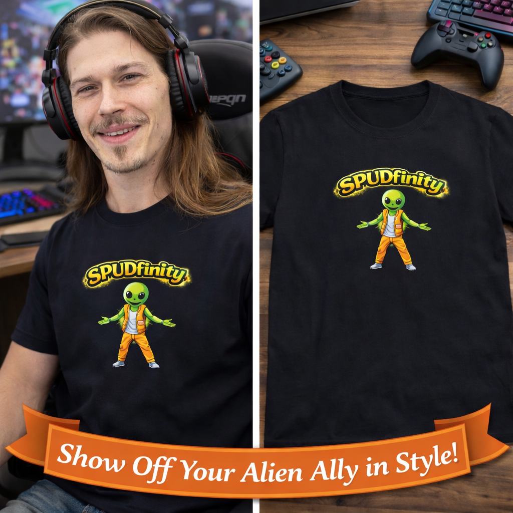 SPUDfinity Alien Potato Gaming T-Shirt 5 colors 100% cotton