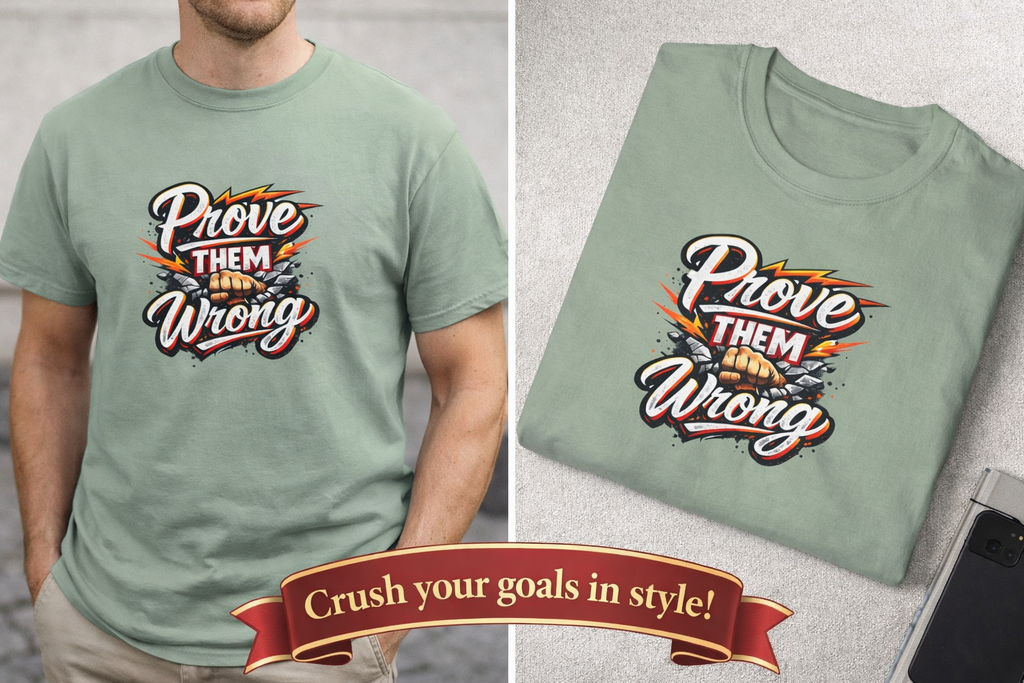 Prove Them Wrong Shirt | Motivational Graphic TShirt | Inspirational Quote Tee | Goal Crusher Shirt |  9 colors - 100% cotton