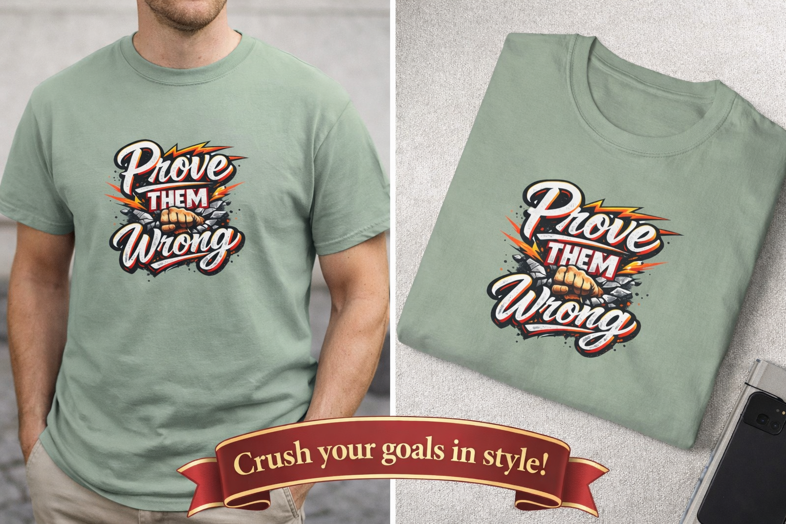 Prove Them Wrong Shirt | Motivational Graphic TShirt | Inspirational Quote Tee | Goal Crusher Shirt |  9 colors - 100% cotton