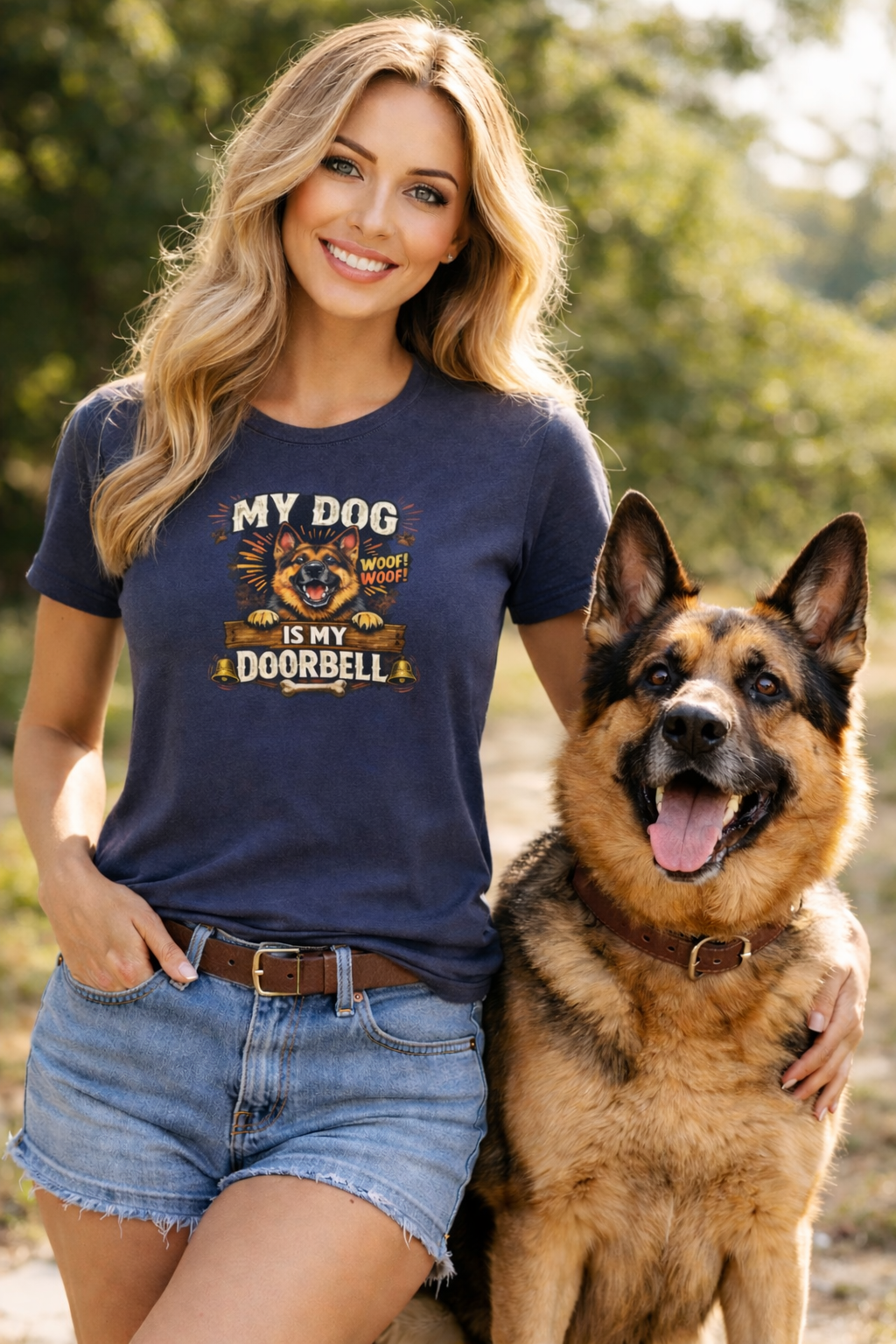 My Dog Is My Doorbell T-Shirt Funny Dog Lover Shirt Dog Mom Tee Pet Owner Humor Shirt Cute Dog Graphic Tee 6 colors 100% cotton