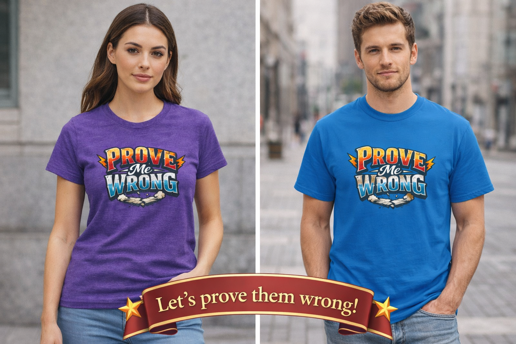 Prove Me Wrong T-Shirt Bold Motivational Statement Tee Confident Graphic Shirt Streetwear Attitude Top 100% cotton