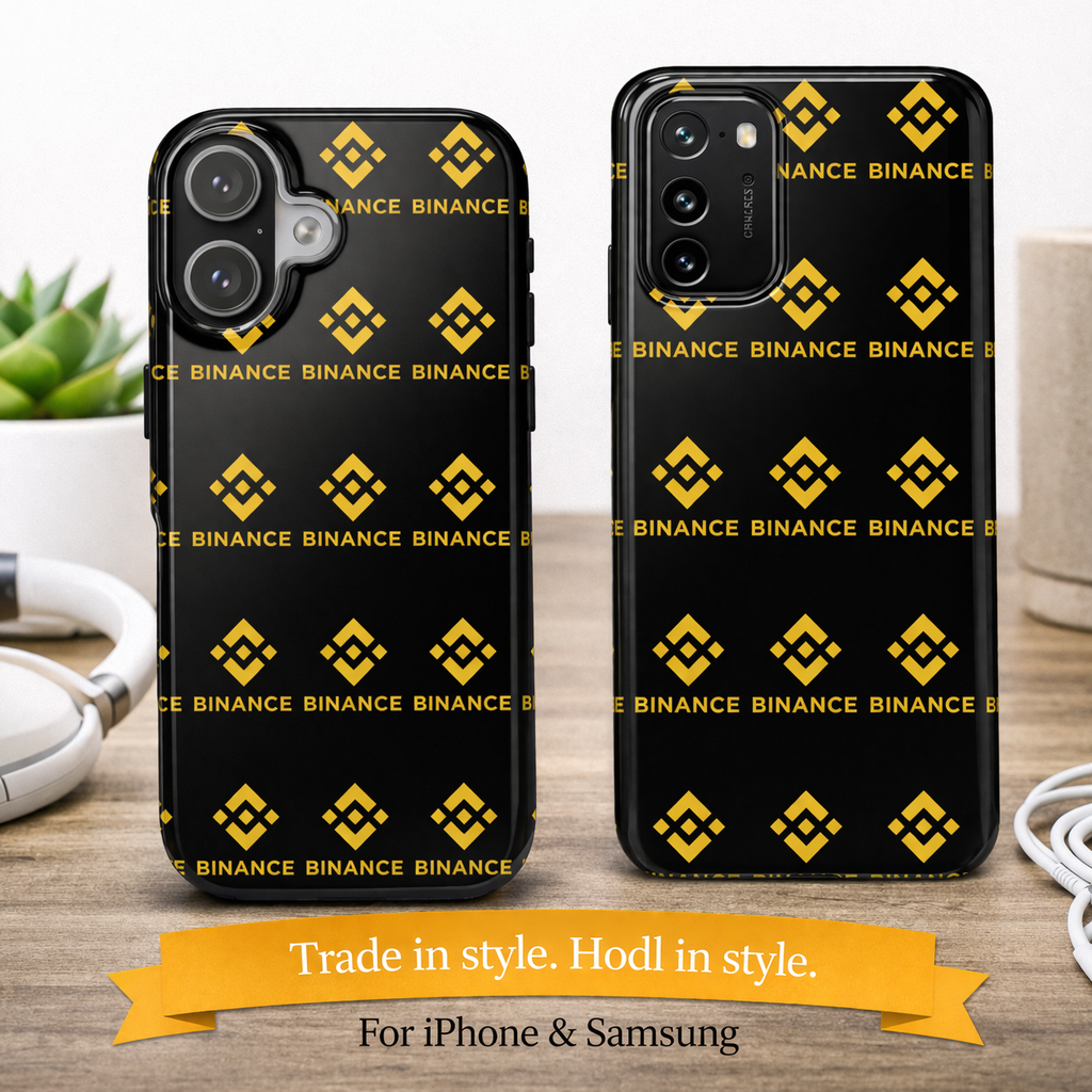 Binance Tough Phone Case BNB Crypto Phone Case iPhone and Samsung Case Glossy Protective Cover Binance Logo Case