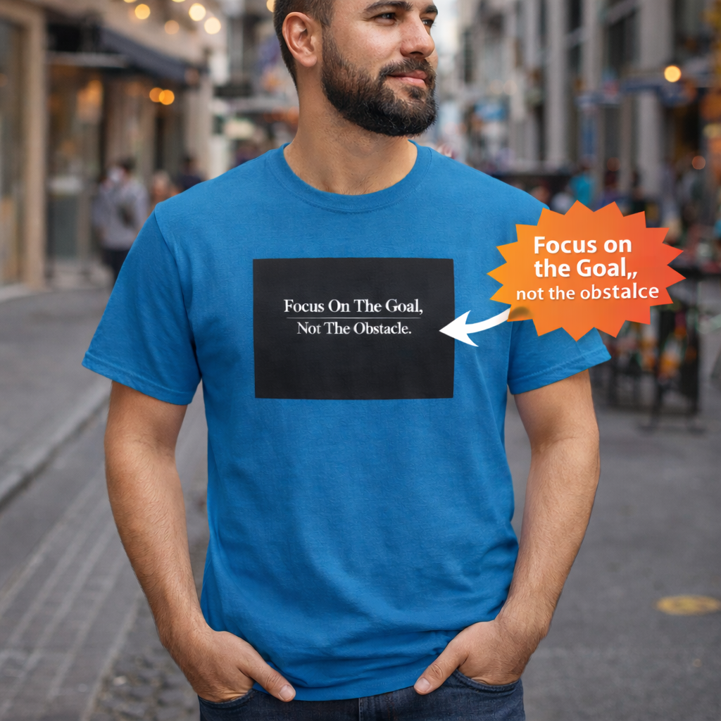 Focus On The Goal Not The Obstacle Shirt Motivational Quote Tee Mindset T-Shirt Everyday Encouragement Gift 6 colors 100% cotton
