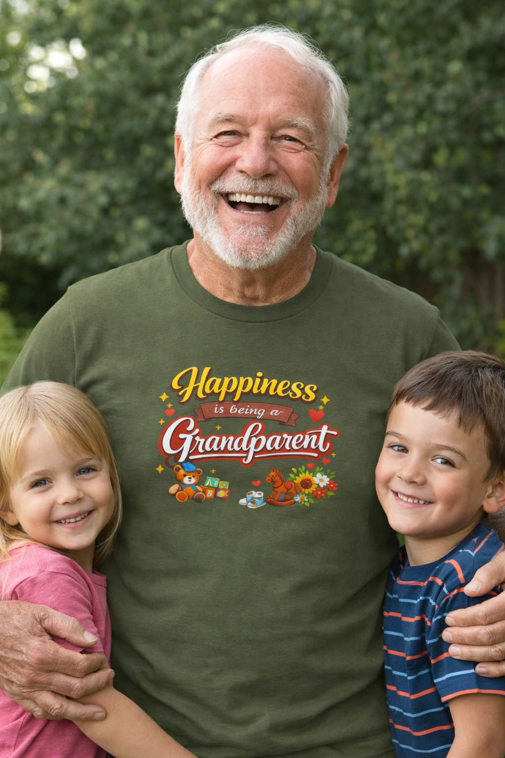 Happiness Is Being a Grandparent Shirt Grandpa-Grandma Gift Tee Proud Grandkids Shirt Cute Grandparent TShirt 7 colors 100% cotton