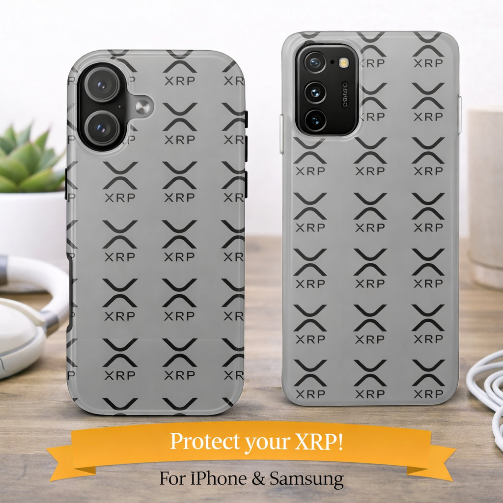 XRP Tough Phone Case Crypto iPhone Samsung Case Glossy Protective Phone Cover Modern Ripple Pattern Case