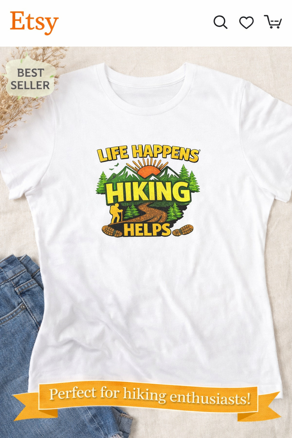Life Happens Hiking Helps Shirt Women's Hiking Lover Tee Nature Lover Gift Mountain Hiking Shirt 6 colors 100% cotton