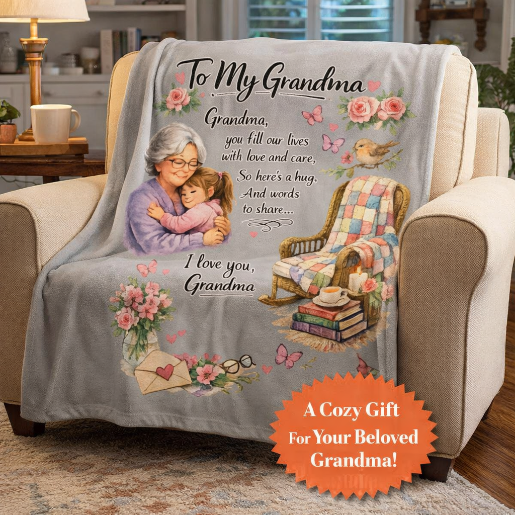 Wrap Grandma in Love Literally Grandma Blanket Throw Cozy Gift from Grandchild Grandma Birthday 50" x 60"