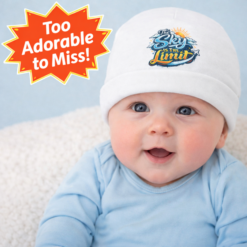 Baby Beanie Hat The Sky Is The Limit Baby Hat Infant Beanie Newborn Gift Baby Shower Gift Cute Baby Cap Cozy Baby Hat