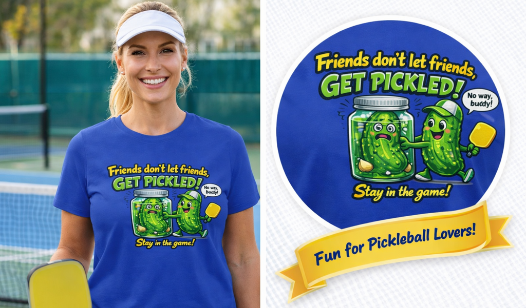 Friends Don't Let Friends Get Pickled Women's Tee Funny Pickleball Lover Gift Pickleball Humor Shirt 7 colors 100% cotton
