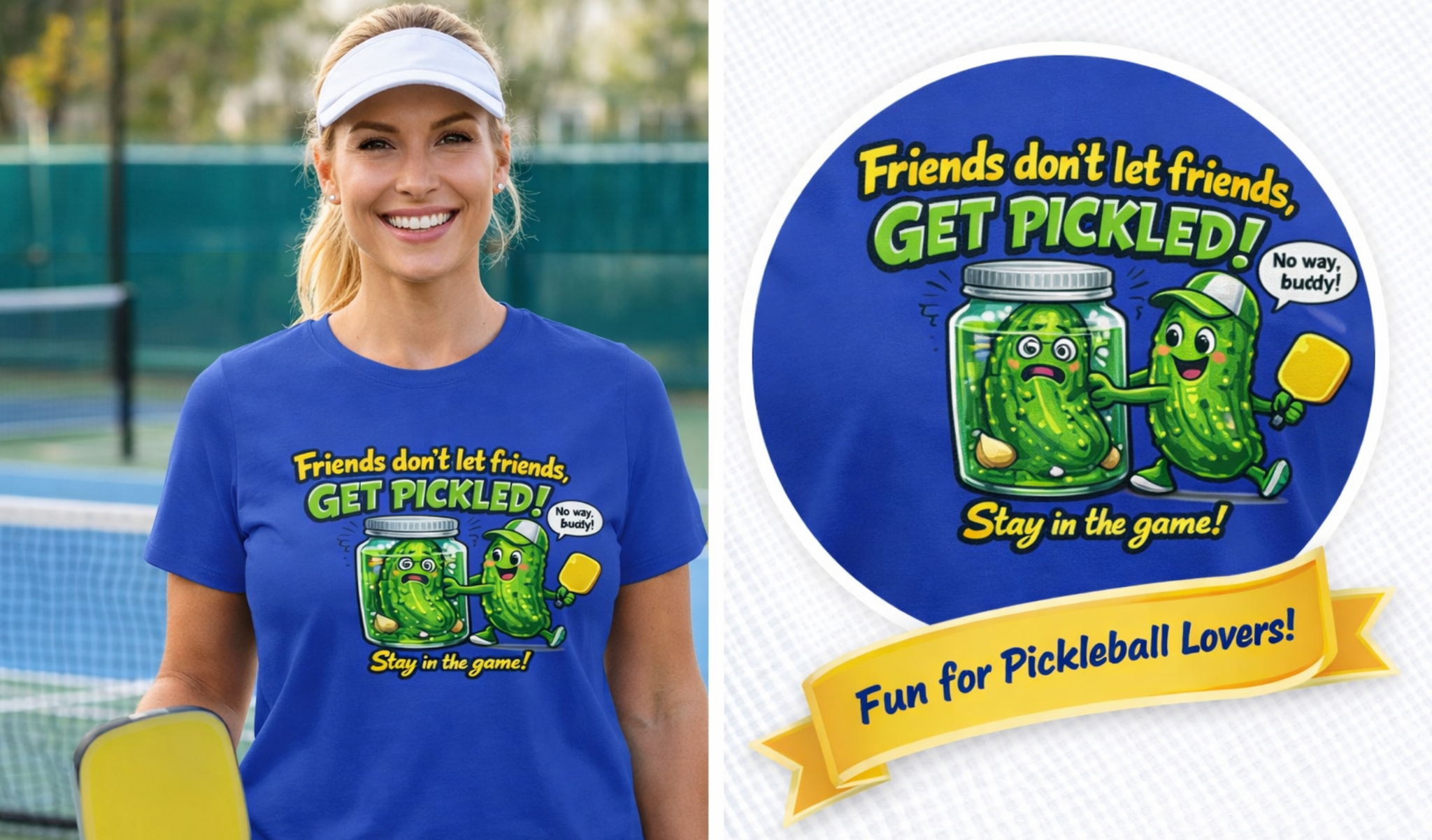 Friends Don't Let Friends Get Pickled Women's Tee Funny Pickleball Lover Gift Pickleball Humor Shirt 7 colors 100% cotton