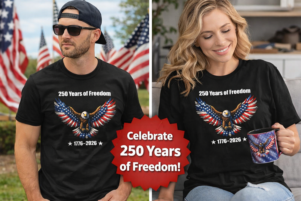 250 Years of Freedom Shirt America 250 Celebration Shirt USA Independence Gift 4th of July Shirt 7 colors 100% cotton