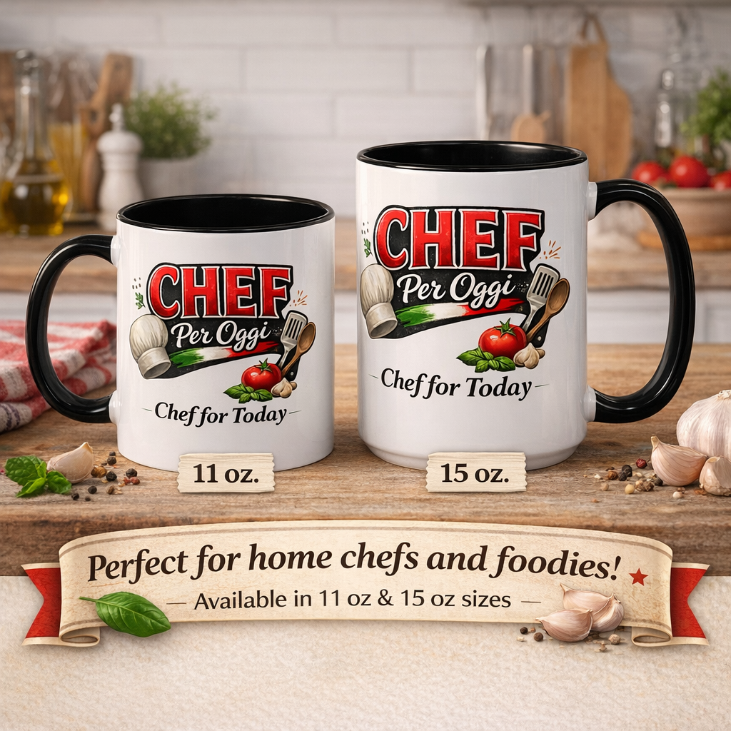 Chef Per Oggi Mug Italian Chef Gift Chef for Today Coffee Cup Kitchen Mug Italian Cooking Gift Foodie Gift 11 oz or 15 oz