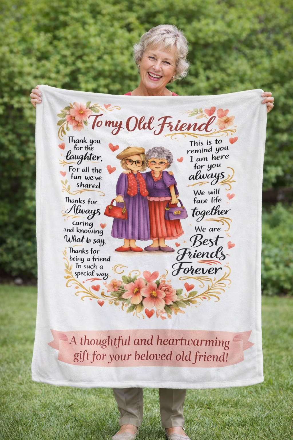 Best Friends Forever Veleveteen Blanket Friendship Throw Blanket Best Friend Gift Heartwarming Friendship Gift 3 sizes