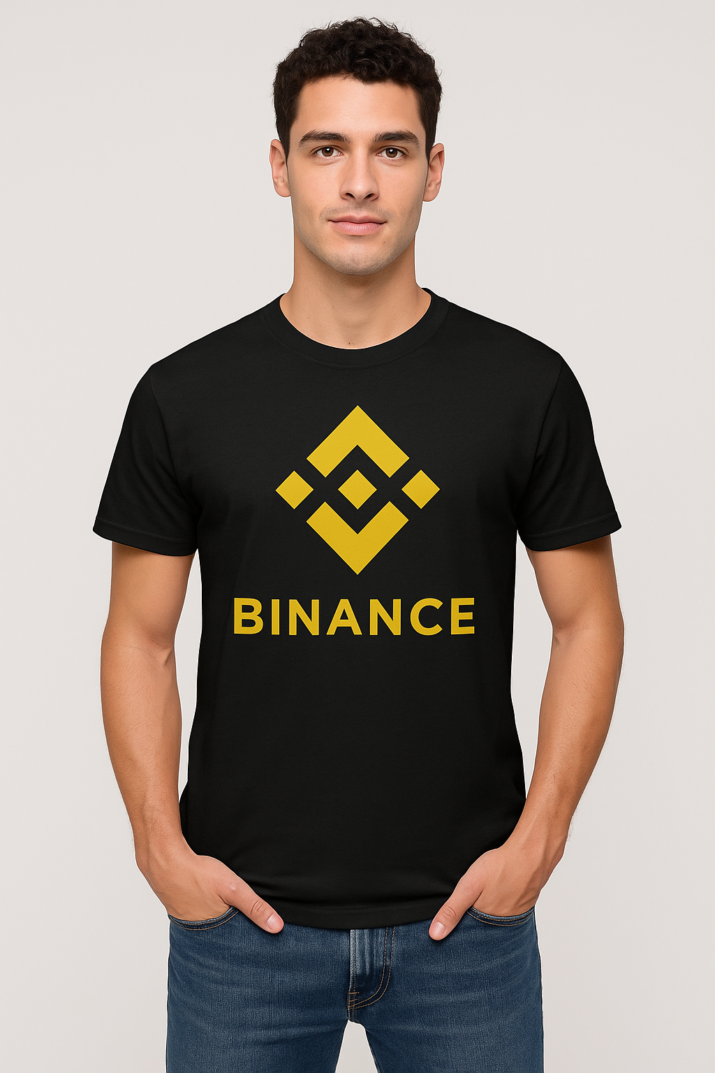 Binance (BNB) Crypto T-Shirt Bitcoin & Blockchain Style Bold Binance Logo Design 3 colors 100% Cotton