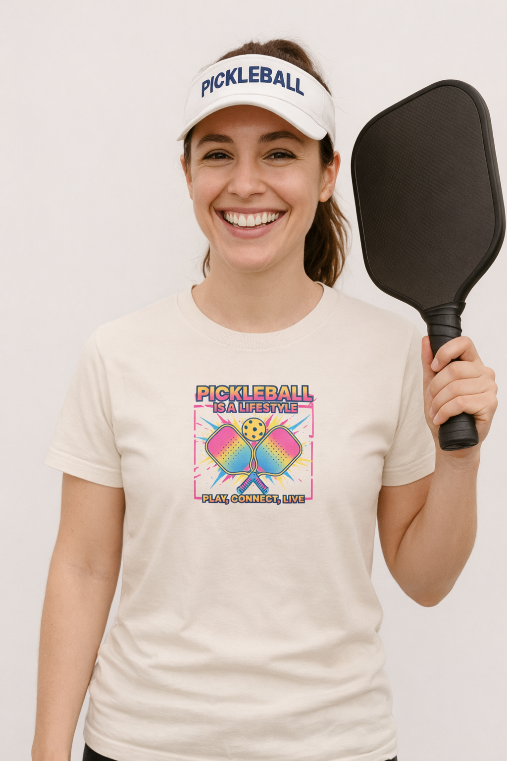 Bring your Love for Pickleball to Life with this Tee Pickleball Is a Lifestyle Play Connect Live T-shirt 7 colors 100% cotton