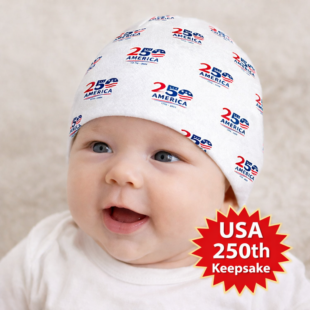 USA 250th Anniversary Baby Beanie America 1776-2026 Infant Hat Patriotic Newborn Keepsake