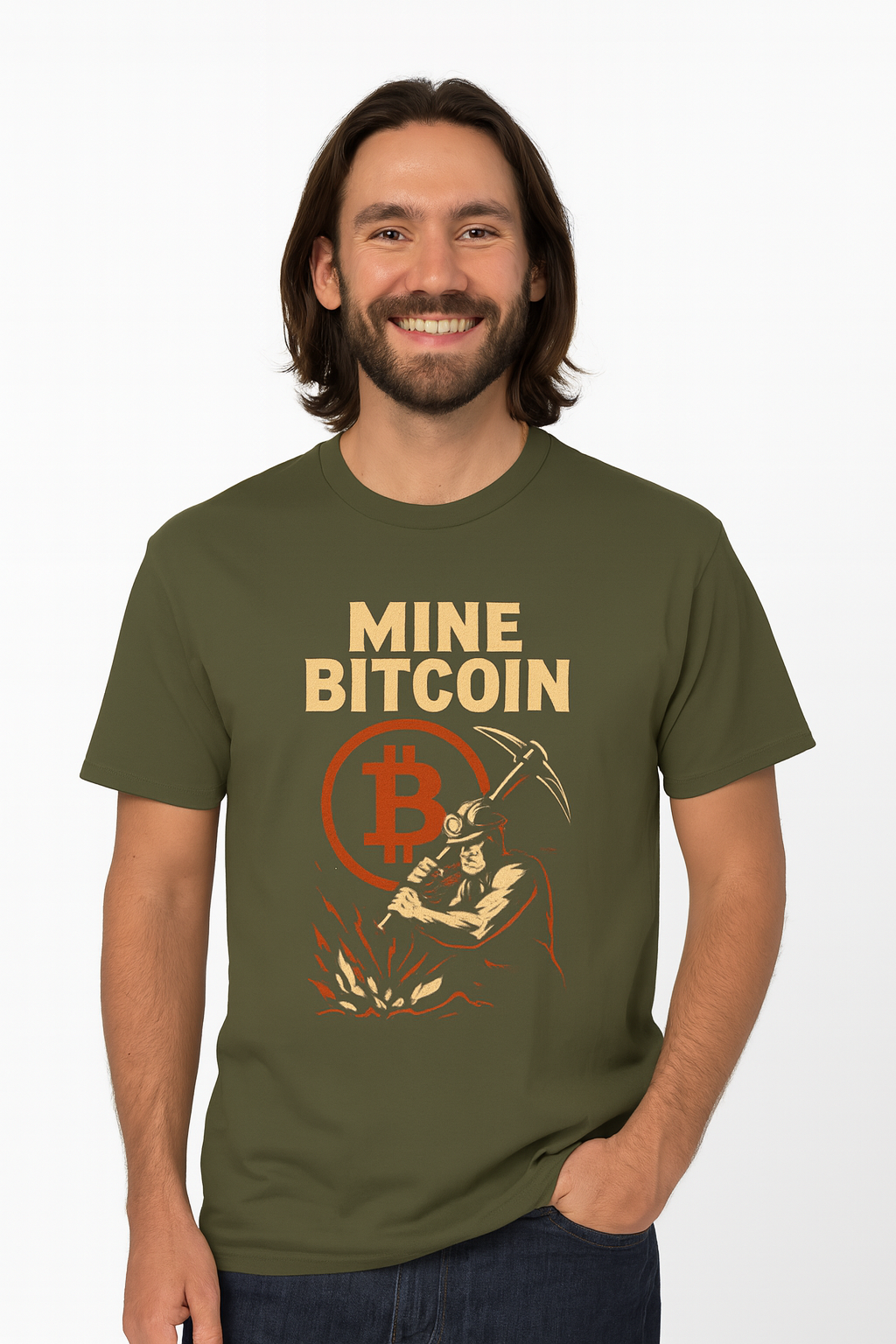 Mine Bitcoin T-Shirt Crypto Miner Graphic Tee Vintage Bitcoin Mining Shirt for Crypto Enthusiasts 3 colors 100% cotton