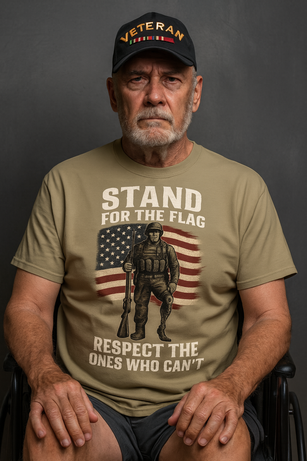 Stand for the Flag Veteran Tee Patriotic Military Shirt USA Flag Soldier T-Shirt Veterans and Patriots 5 colors 100% cotton