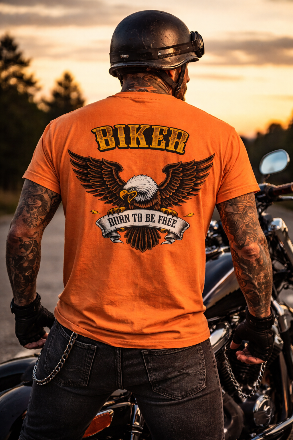 Biker Born to Be Free T-Shirt Eagle Motorcycle Shirt Harley Rider Graphic Tee Freedom Rider Tee 11 colors 100% cotton