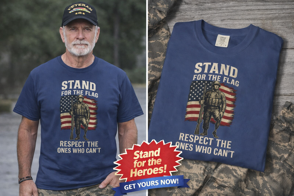 Stand for the Flag, Respect the Ones Who Can't Soldiers Tee Shirt 3 colors 100% cotton