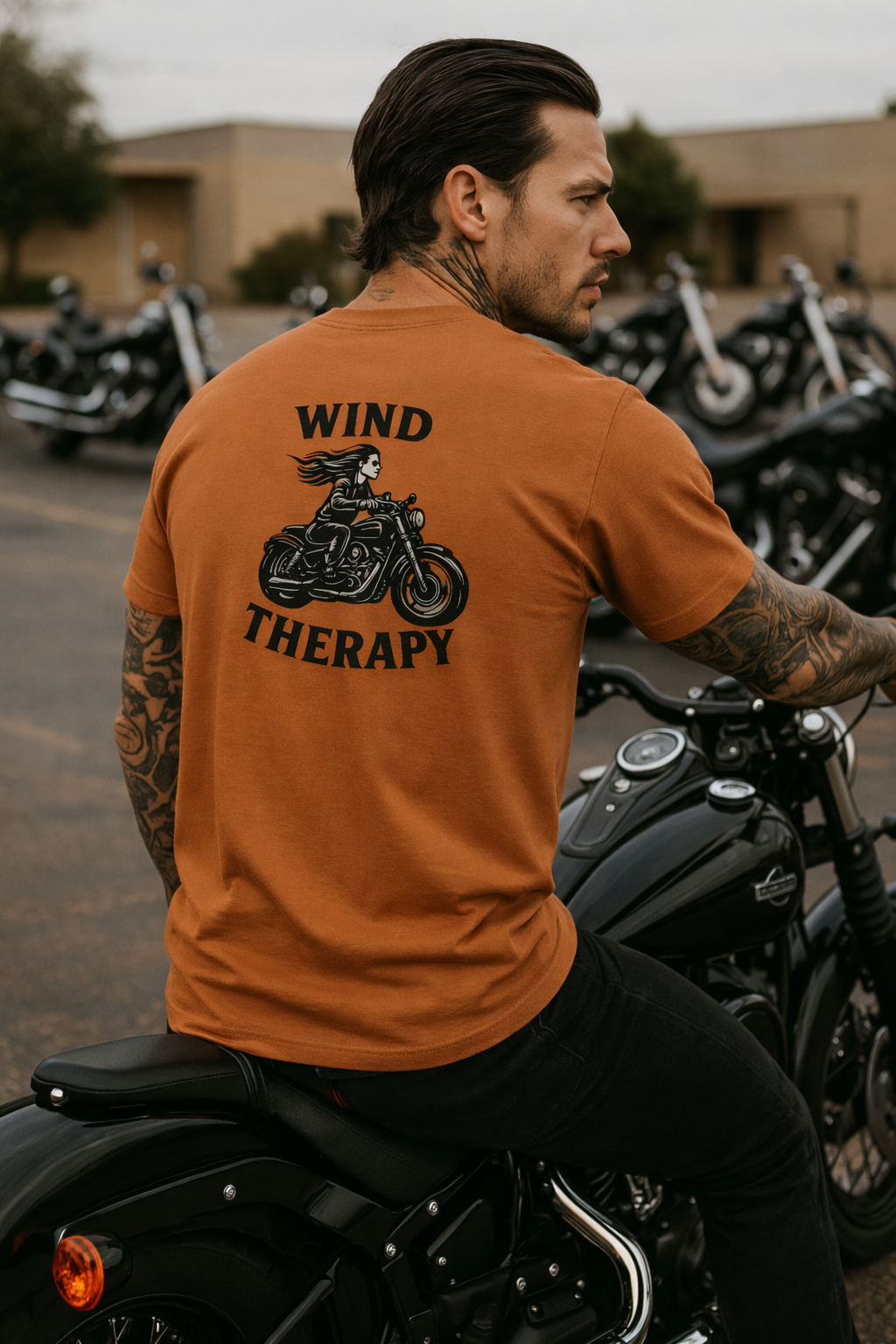 Feel the Freedom Every Time you Throw this on Harley "Wind Therapy" Biker Tee 7 colors 100% cotton